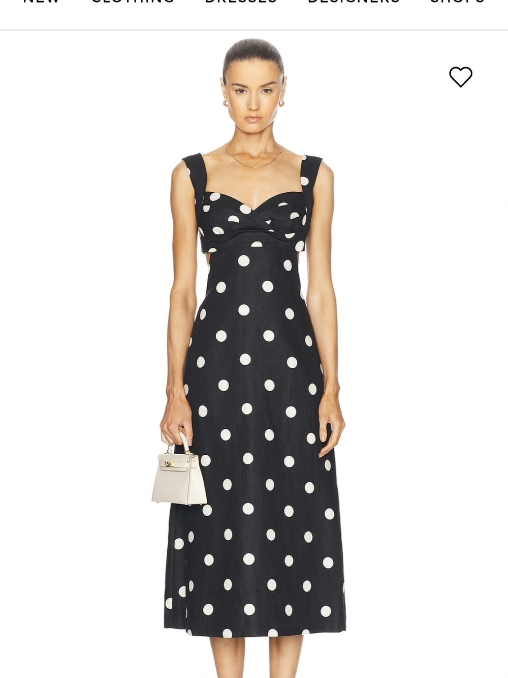Zimmermann Black Midi Dress with White Polka Dots Size 0p